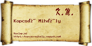 Kopcsó Mihály névjegykártya