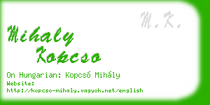 mihaly kopcso business card